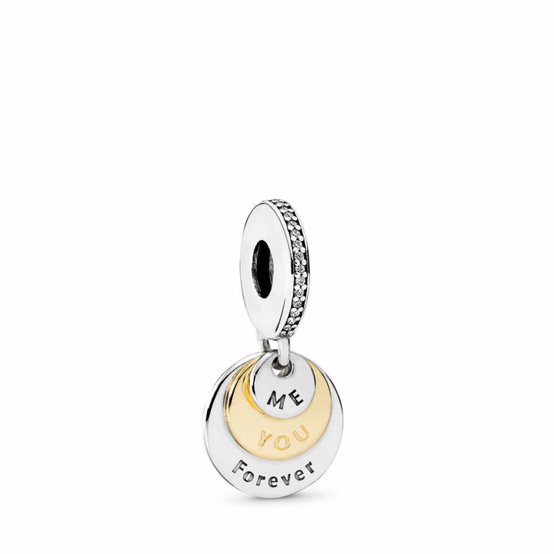 Pandora You & Me Forever Dangle Charm - Two Tone/Cubic Zirconia - Canada | HX2143TF